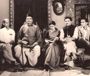 Team of Sansar Karaychay Mala - L to R: Shantaram Athavale (Director) , Zunzunwala (Producer), Baby Shakuntala (Actress), Vivek (Actor), Bamb (Producer)